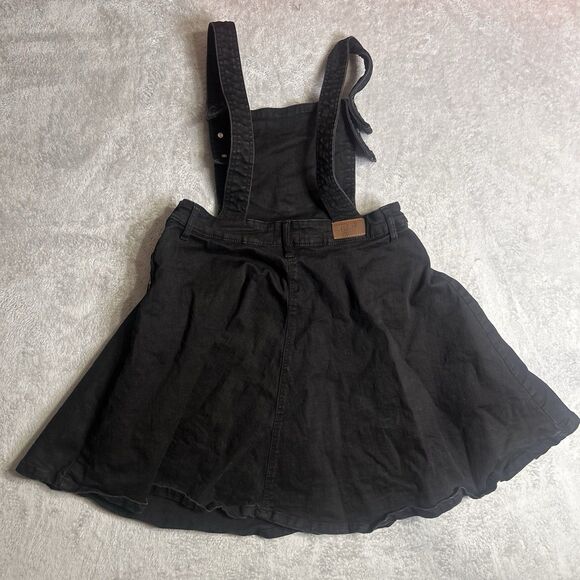 Hell Bunny Dakota Denim Pinafore Dress size large Overalls Skirt Dark Jean Dress - Picture 7 of 9